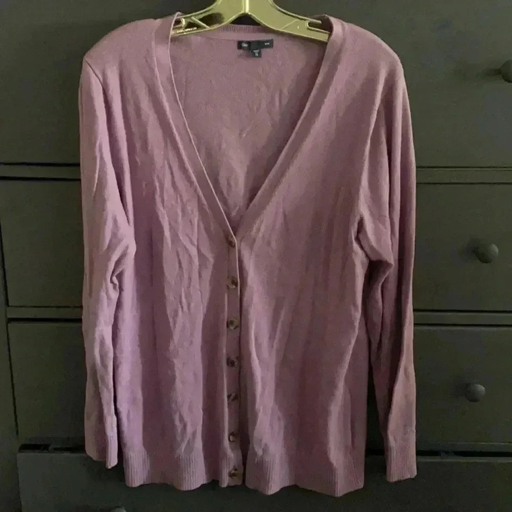 Gap cotton blend violet‎ grandma cardigan sweater cottage core